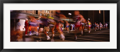 Framed Blurred Motion Of Marathon Runners, Houston, Texas, USA Print
