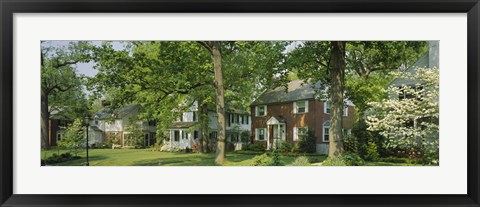 Framed Facade Of Houses, Broadmoor Ave, Baltimore City, Maryland, USA Print