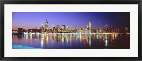 Framed USA, Illinois, Chicago, night Print