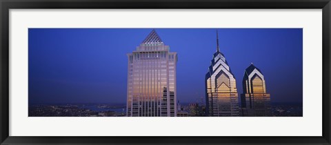 Framed Mellon Bank Center at Night, Liberty Place, Philadelphia Print