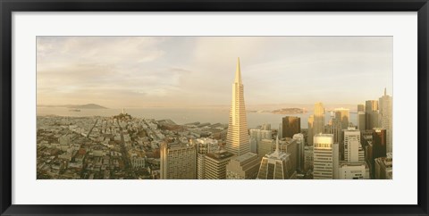 Framed USA, California, San Francisco, Skyline with Transamerica Building Print
