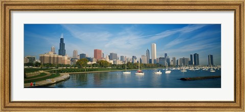 Framed Skyscrapers in a city, Chicago, Illinois Print