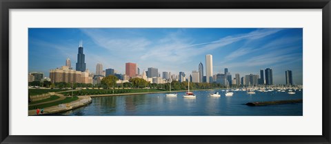 Framed Skyscrapers in a city, Chicago, Illinois Print