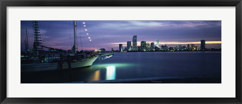 Framed Sailboat in the sea, Miami, Miami-Dade County, Florida, USA Print