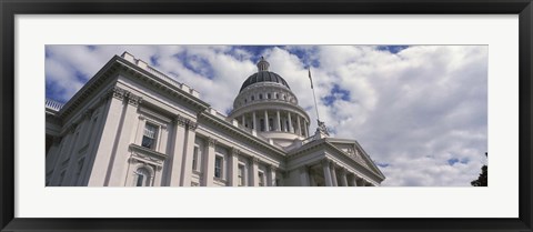 Framed USA, California, Sacramento, Low angle view of State Capitol Building Print