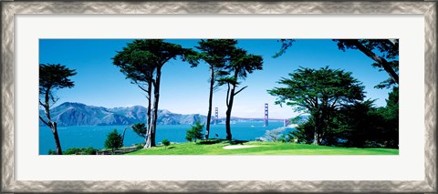 Framed Golf Course w\ Golden Gate Bridge San Francisco CA USA Print
