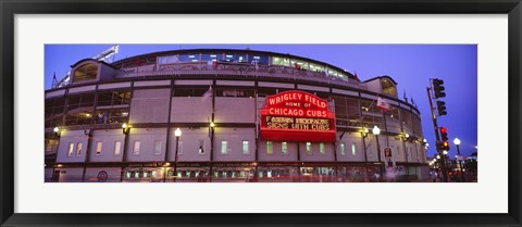 Framed Wrigley Field at night, USA, Illinois, Chicago Print