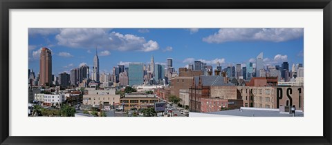 Framed Aerial View Of An Urban City, Queens, NYC, New York City, New York State, USA Print