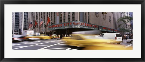 Framed Cars in front of a building, Radio City Music Hall, New York City, New York State, USA Print