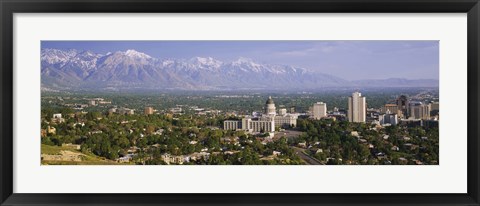 Framed High angle view of a city, Salt Lake City, Utah, USA Print