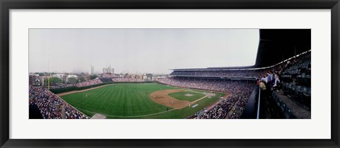 Framed Spectators watching a baseball mach in a stadium, Wrigley Field, Chicago, Cook County, Illinois, USA Print