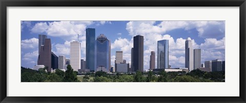 Framed Buildings in a city, Houston, Texas Print