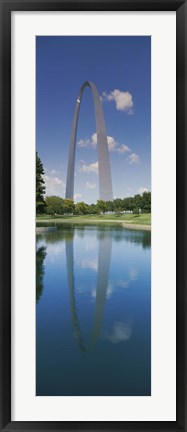 Framed Reflection of an arch structure in a river, Gateway Arch, St. Louis, Missouri, USA Print