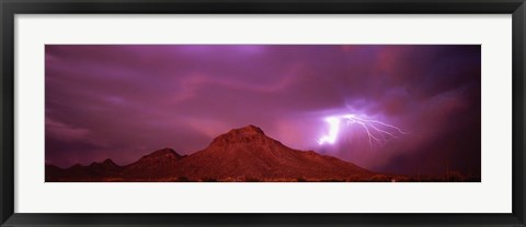 Framed Storm over Tucson AZ Print