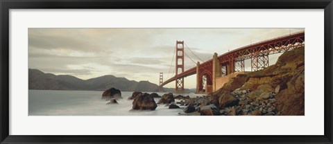 Framed Low angel view of Golden Gate Bridge Print