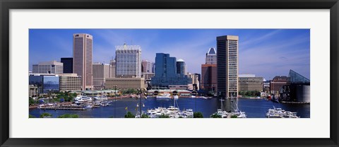 Framed Inner Harbor Federal Hill Skyline Baltimore MD Print