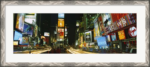 Framed Neon boards in a city lit up at night, Times Square, New York City, New York State, USA Print