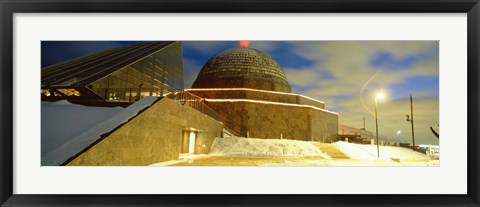 Framed Museum lit up at dusk, Adler Planetarium, Chicago, Illinois, USA Print