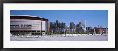 Framed USA, Colorado, Denver, skyline Print