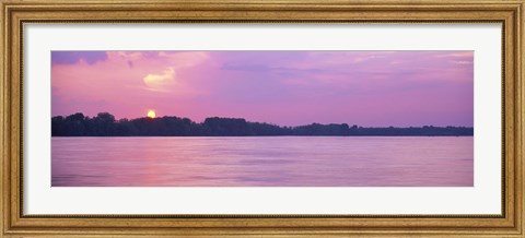 Framed Sunset Mississippi River Memphis TN USA Print