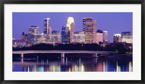Framed Minneapolis at Night Print