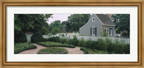 Framed Building in a garden, Williamsburg, Virginia, USA Print