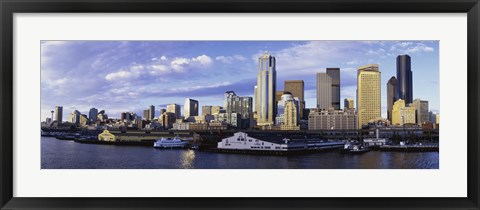 Framed City at the waterfront, Seattle, Washington State, USA Print