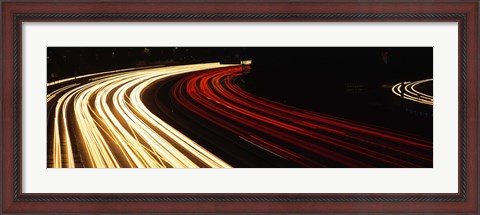 Framed Hollywood Freeway at Night CA Print