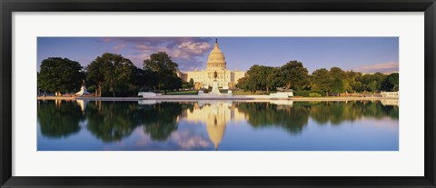 Framed US Capitol Reflecting, Washington DC Print