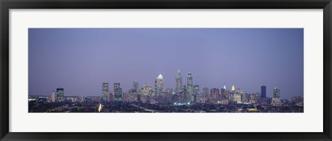 Framed Philadelphia Skyline from a Distance Print