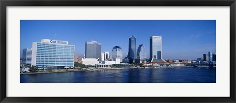 Framed Buildings at the waterfront, St. John&#39;s River, Jacksonville, Florida, USA Print