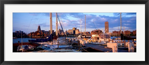 Framed Boats in Buffalo, New York Print