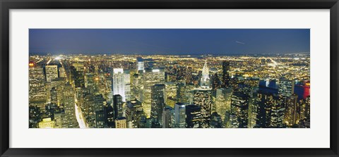 Framed Buildings Lit Up At Dusk, Manhattan, NYC, New York City Print