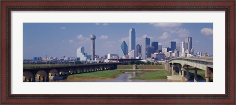 Framed Office Buildings In A City, Dallas, Texas, USA Print