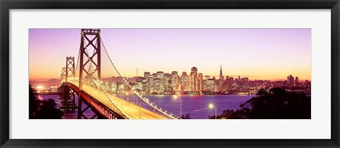 Framed San Francisco Skyline with Golden Gate Bridge Print