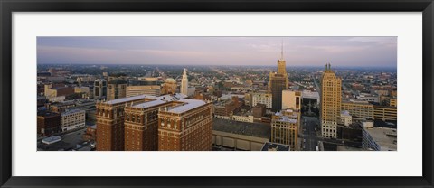 Framed High Angle View Of Buildings In A City, Buffalo, New York State, USA Print