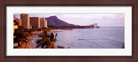 Framed Waikiki Beach, Oahu, Hawaii Print