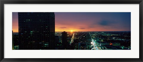 Framed Night view of Houston, Texas Print