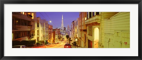 Framed Evening In San Francisco, San Francisco, California, USA Print