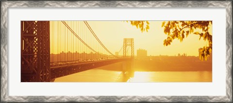 Framed Bridge across the river, George Washington Bridge, New York City Print