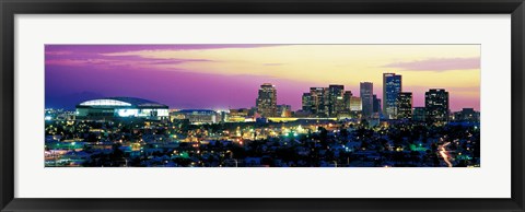 Framed Phoenix Skyline at Night Print