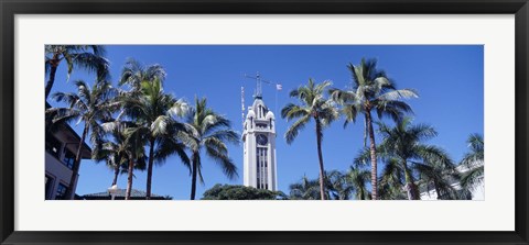 Framed Low angle view of a tower, Aloha Tower, Oahu, Honolulu, Hawaii, USA Print