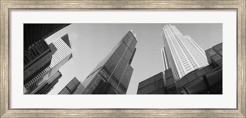 Framed Low angle view of buildings, Sears Tower, Chicago, Illinois, USA Print