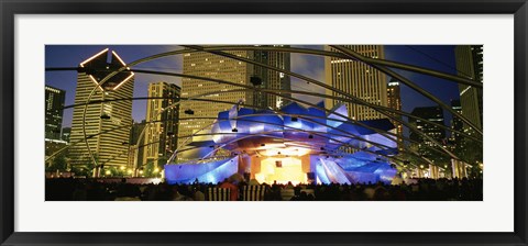 Framed USA, Illinois, Chicago, Millennium Park, Pritzker Pavilion, Spectators watching the show Print