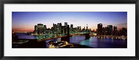 Framed High Angle View Of Brooklyn Bridge, NYC, New York City, New York State, USA Print