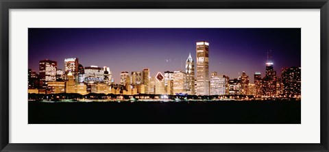 Framed Chicago Lights at Night Print
