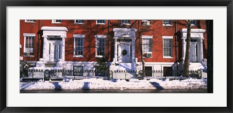 Framed Facade of houses in the 1830&#39;s Federal style of architecture, Washington Square, New York City, New York State, USA Print