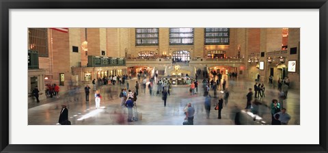 Framed Passengers At A Railroad Station, Grand Central Station, Manhattan, NYC, New York City, New York State, USA Print