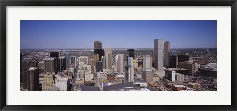 Framed Aerial view of Skyscrapers in Denver, Colorado, USA Print