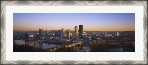 Framed Pittsburgh Buildings at Dawn Print